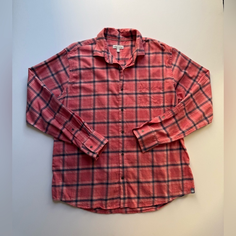 Peter Millar Plaid Button Down Shirt 👔 100% COTTON ✅
